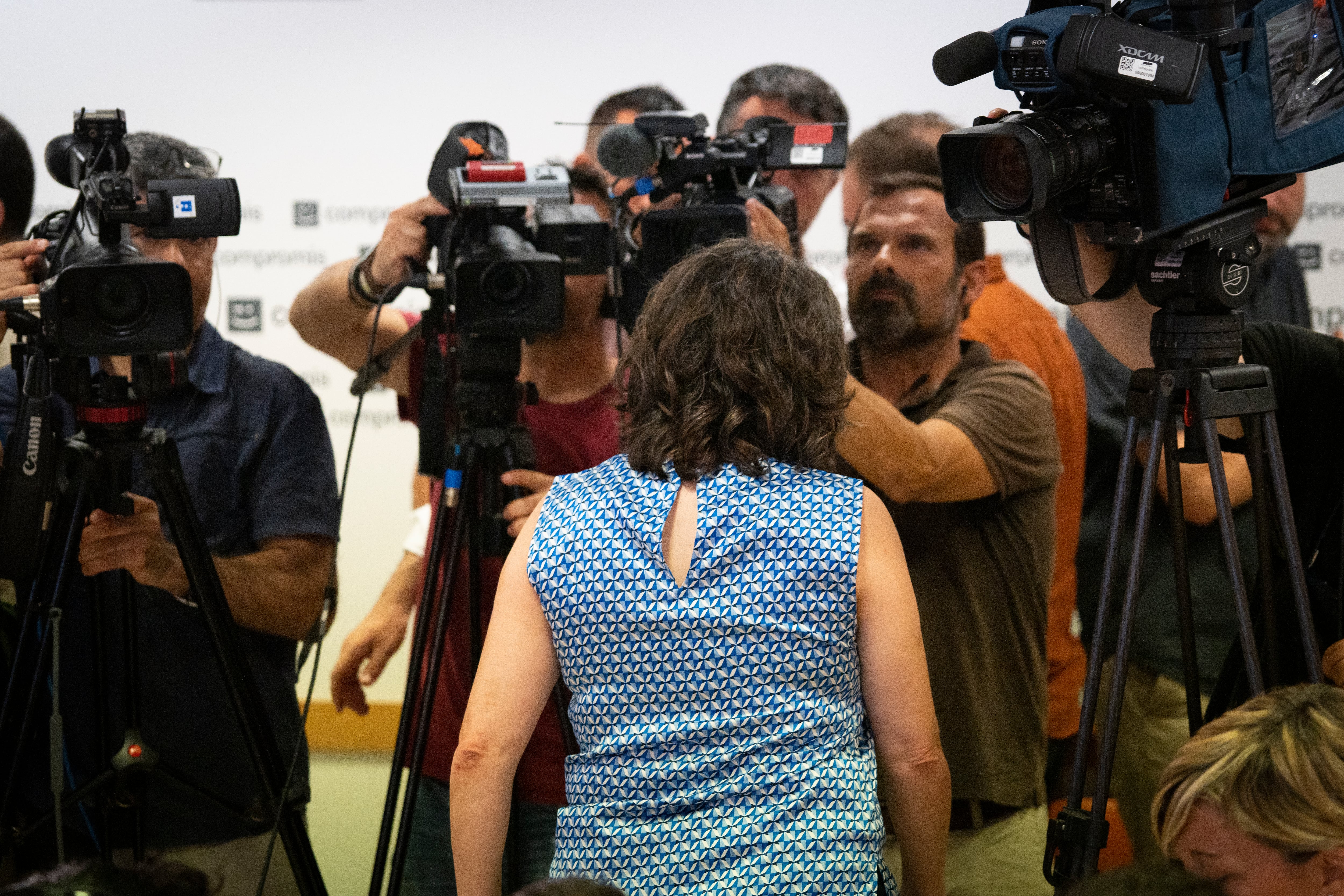 La vicepresidenta de la Comunidad Valenciana, Mónica Oltra, tras anunciar su dimisión.