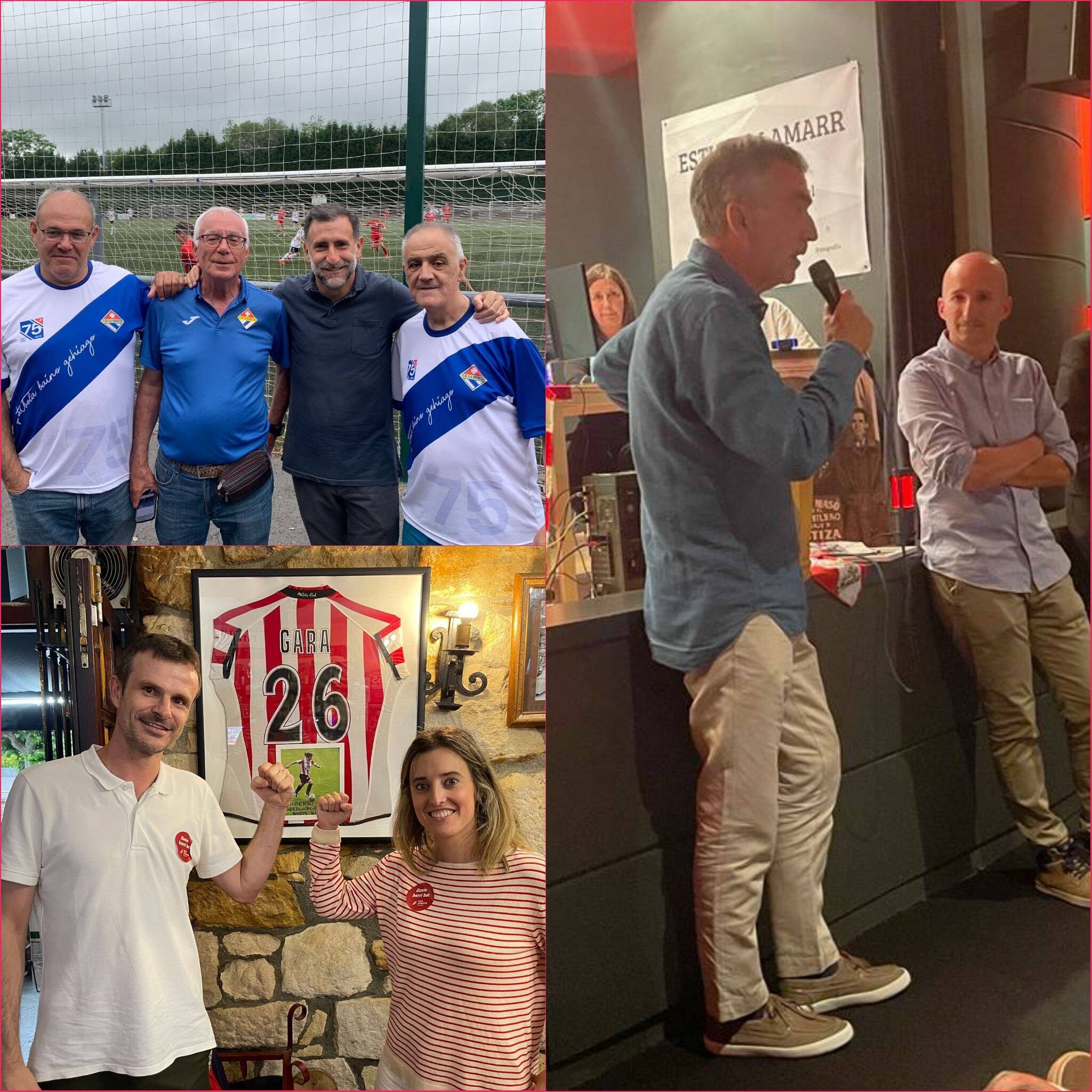 Bareño, miembro de la plancha de Barkala, Uriarte y Arechabaleta en distintos actos de la campaña electoral del Athletic Club