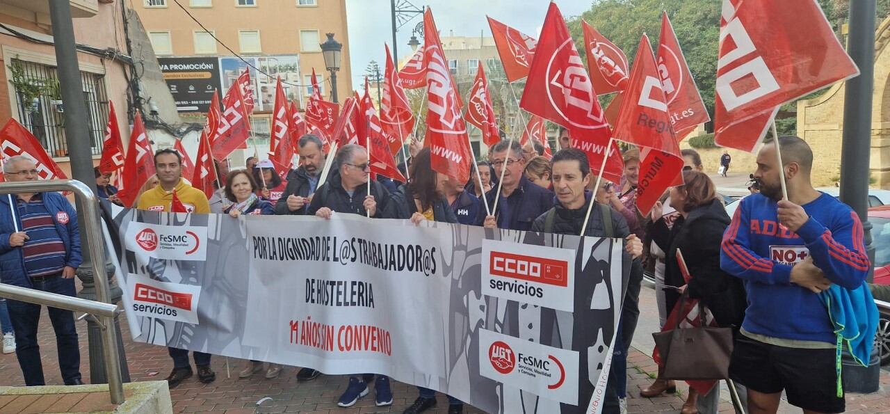 Protesta de trabajadores de la hostelería en Cartagena