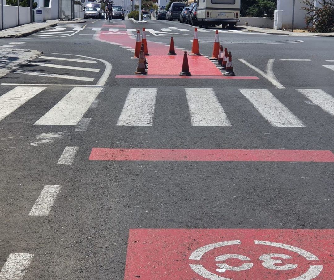 Una de las ciclocalles de Playa Honda.