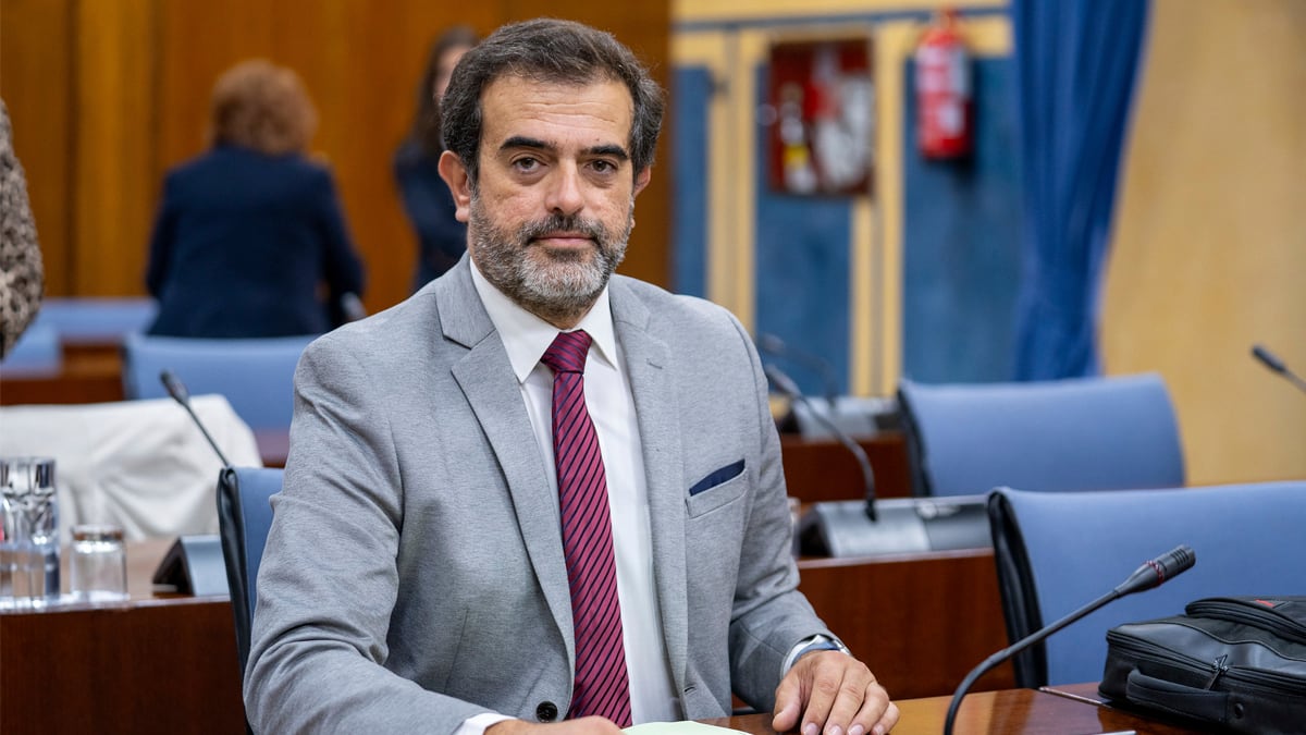 Antonio Sevilla, diputado de Vox en Andalucía, en el Parlamento Andaluz