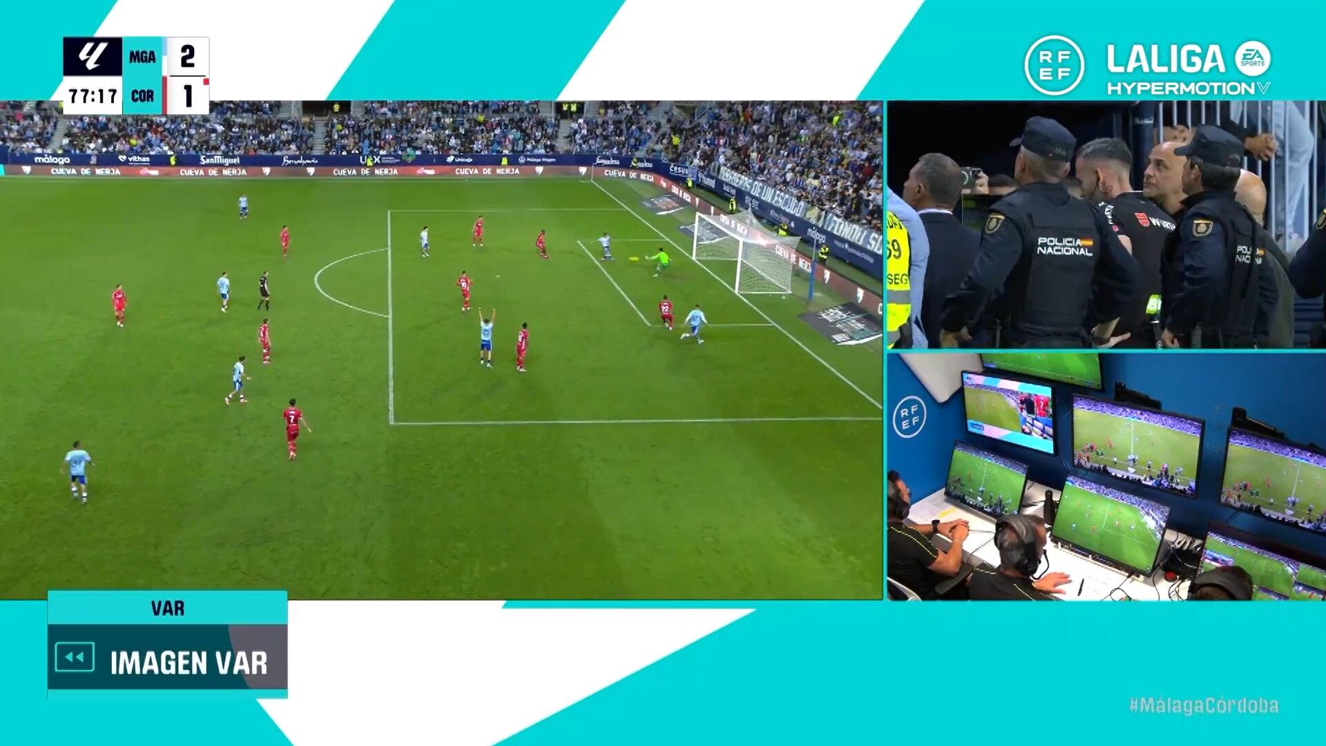 Captura del programa Tiempo de Revisión cuando Jáuregui remata a gol