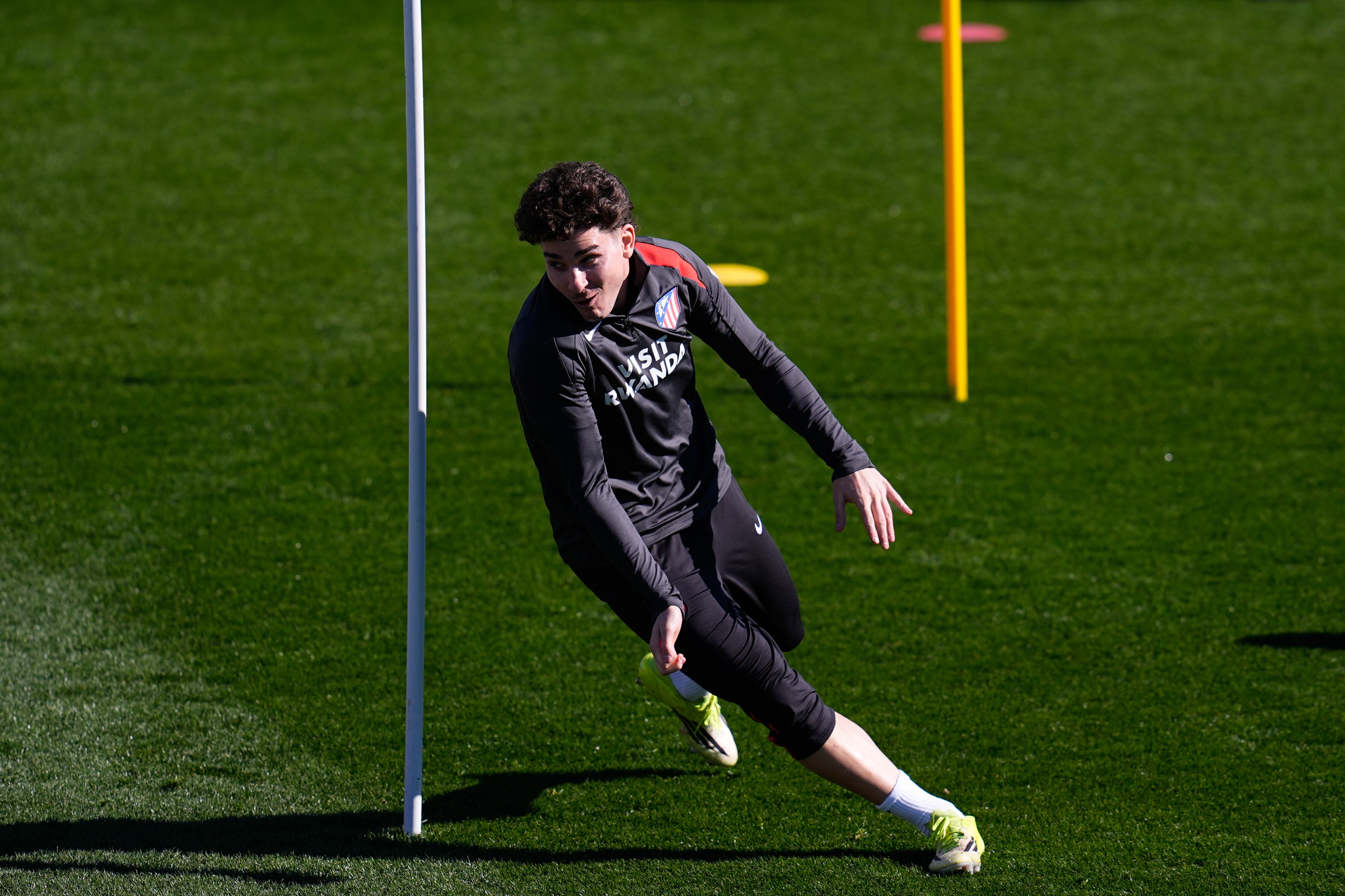 Julián Alvarez, durante un entrenamiento con el Atlético de Madrid