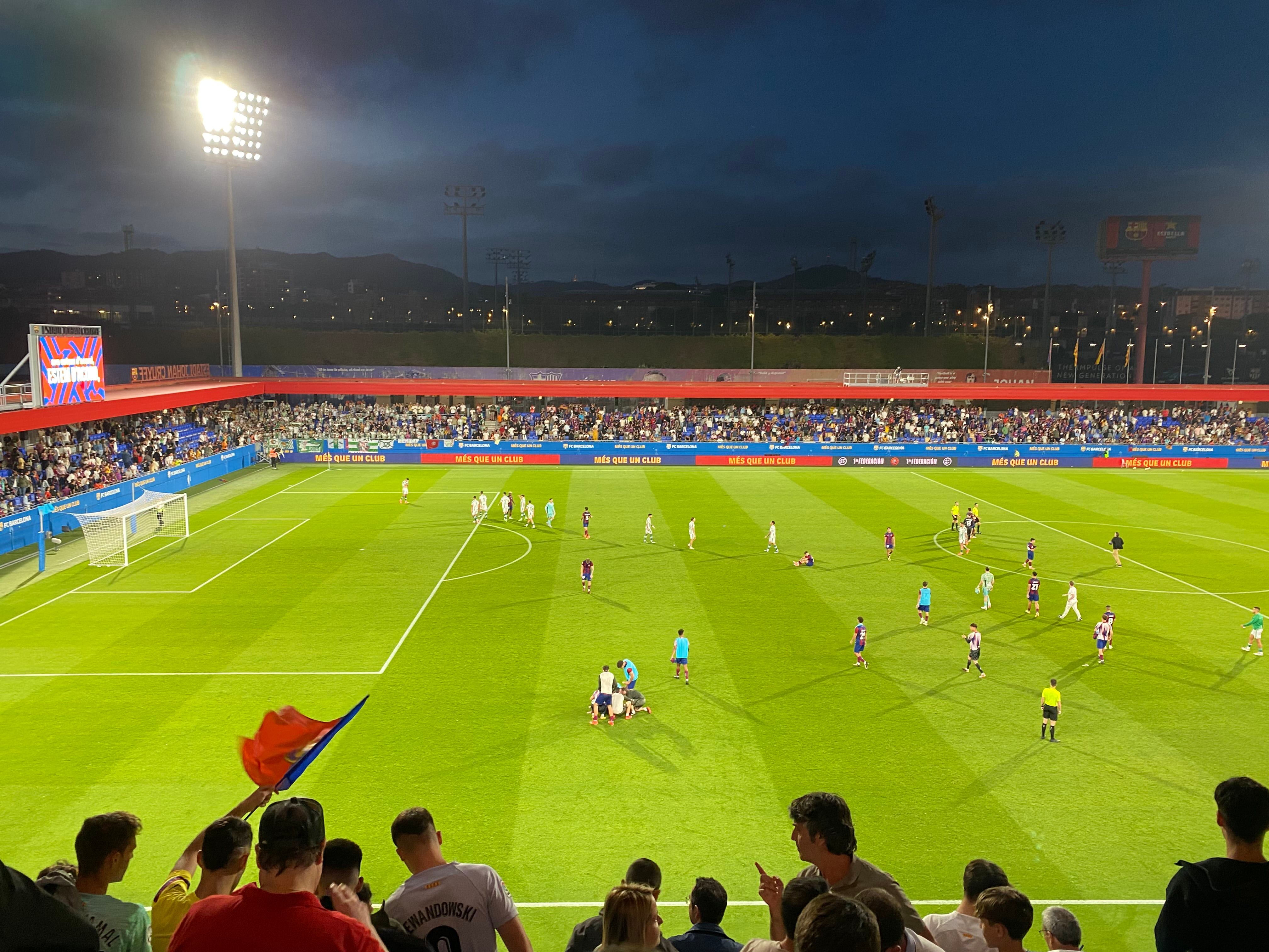 Imagen del Johan Cruyff tras acabar el partido.