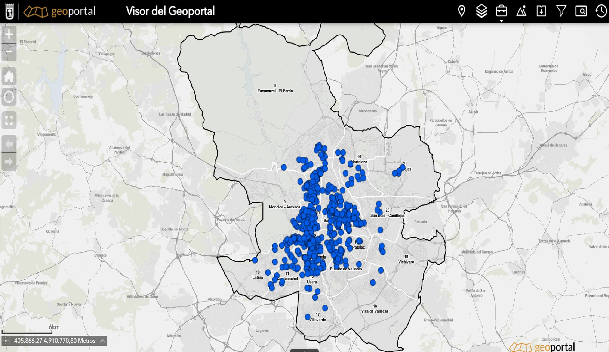 Mapa de Viviendas de Uso Turístico en Madrid