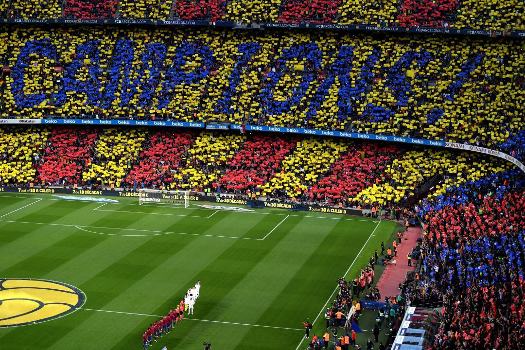 Aspecte del Camp Nou en el darrer Clàssic