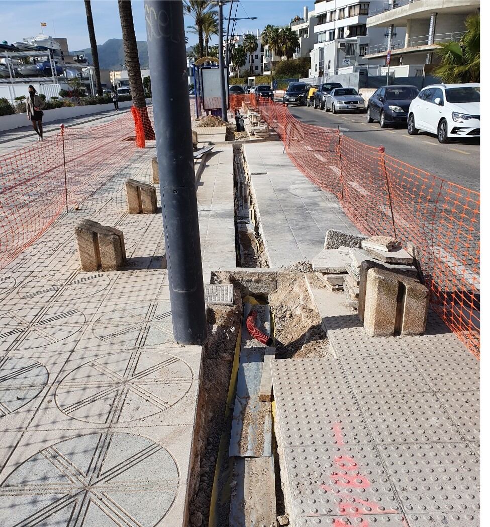 Imagen de archivo de unas obras para introducir las tuberías de gas natural en Ibiza