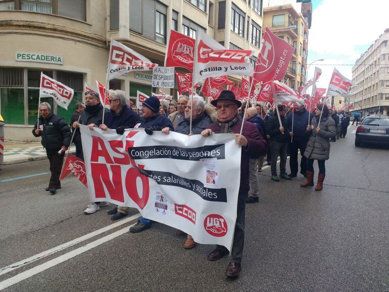 Manifestación contra el sistema de pensiones