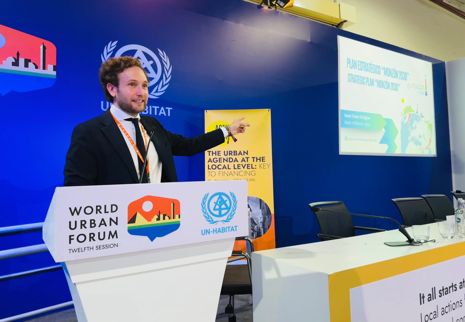 Isaac Claver en su intervención en El Cairo