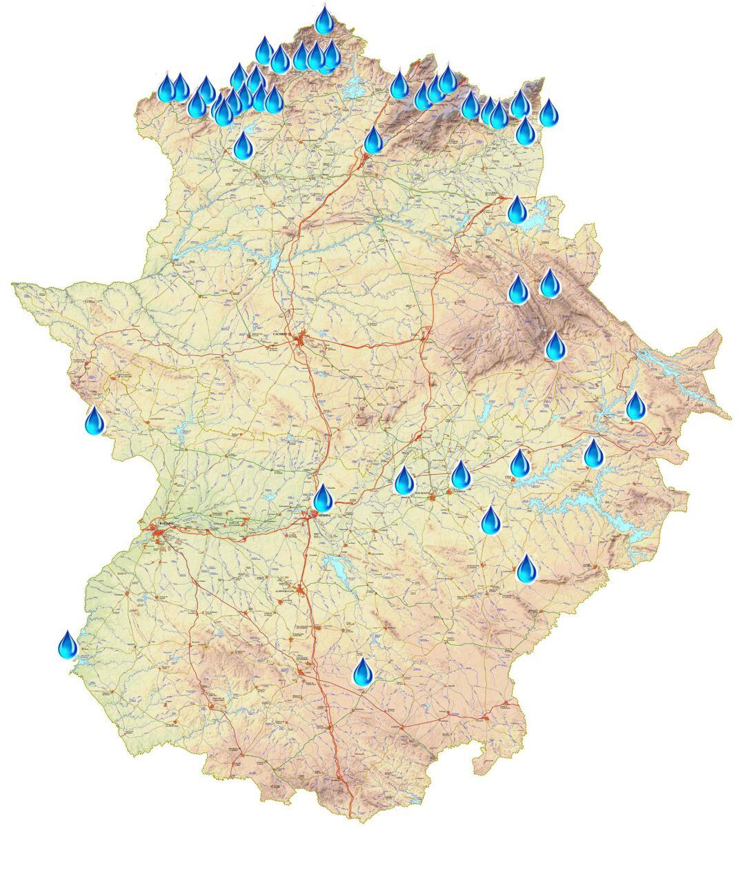 Situación de las zonas de baño naturales 2019 en Extremadura