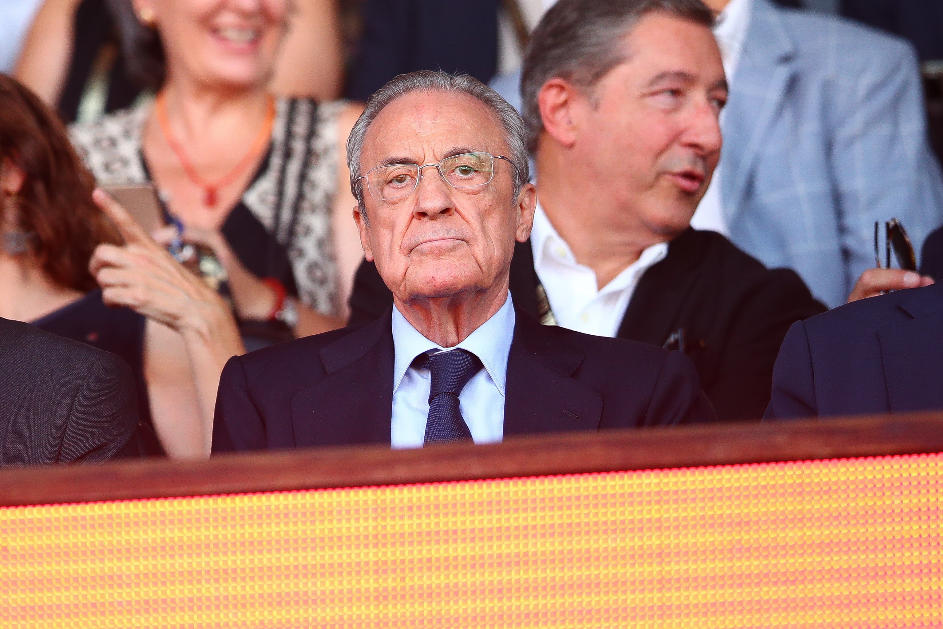 Florentino Pérez en el partido entre el Girona y el Real Madrid.