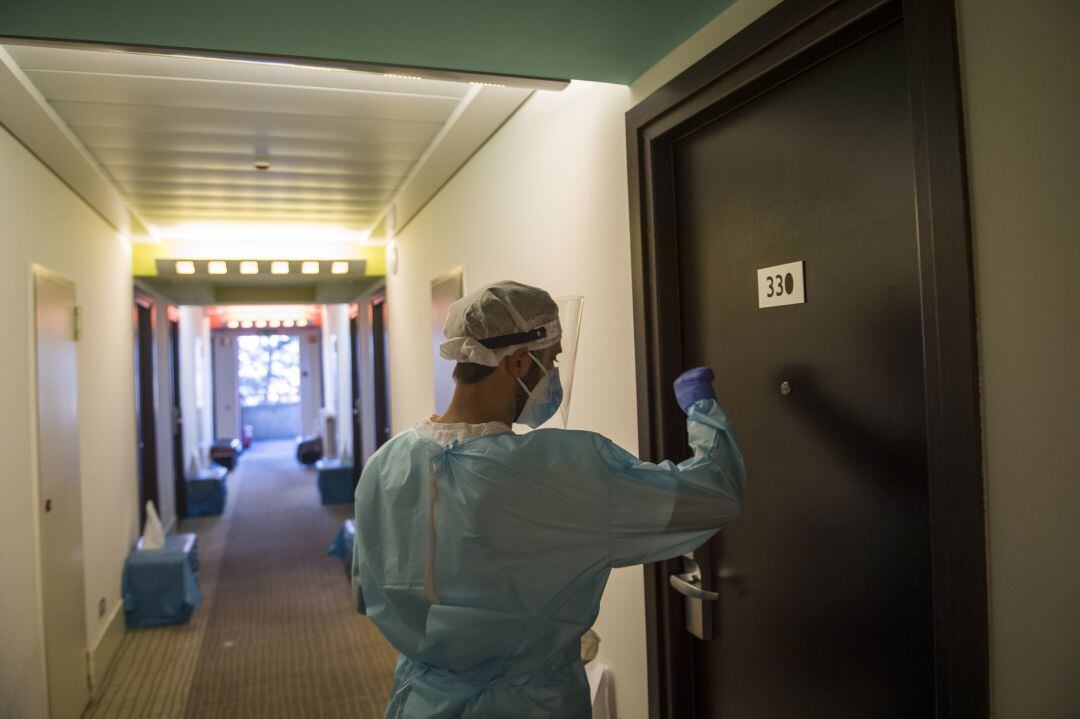 Un hotel destinado a pacientes del covid, en la fotografía.
