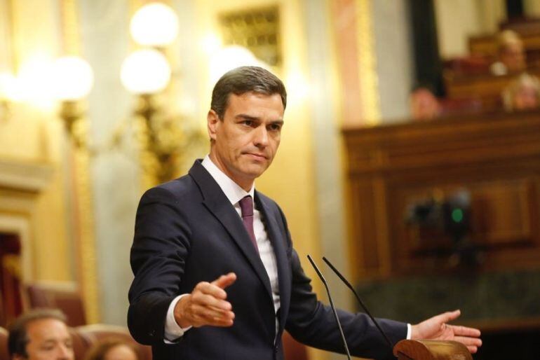 Pedro Sánchez, presidente del Gobierno, en el Congreso