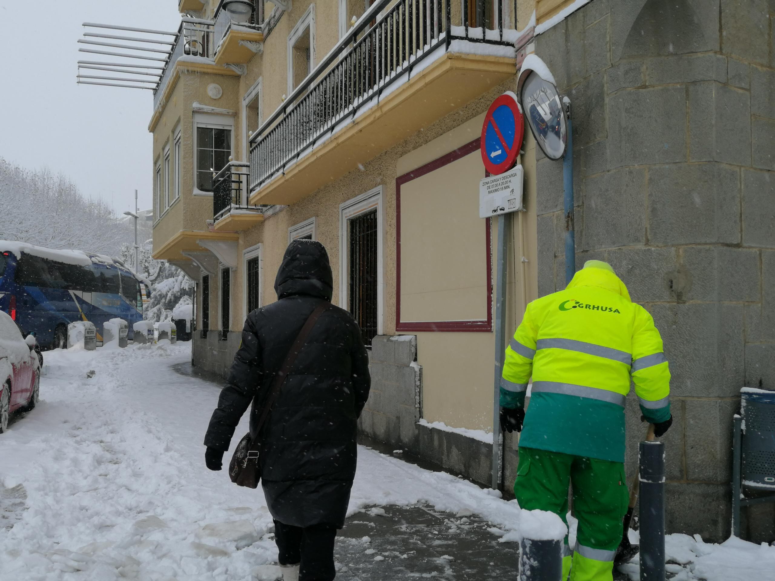 Jaca con nieve este 19 de enero