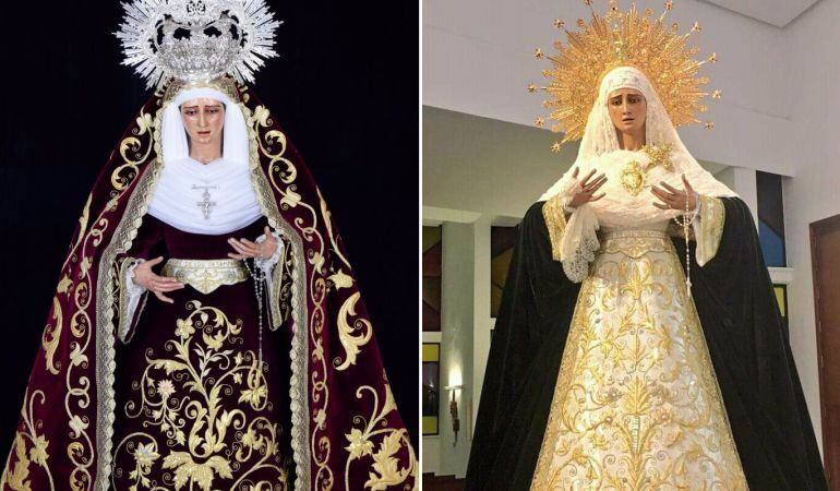 Nuestra Señora de los Desamparados de Alcosa, ataviada con las sayas sustraídas