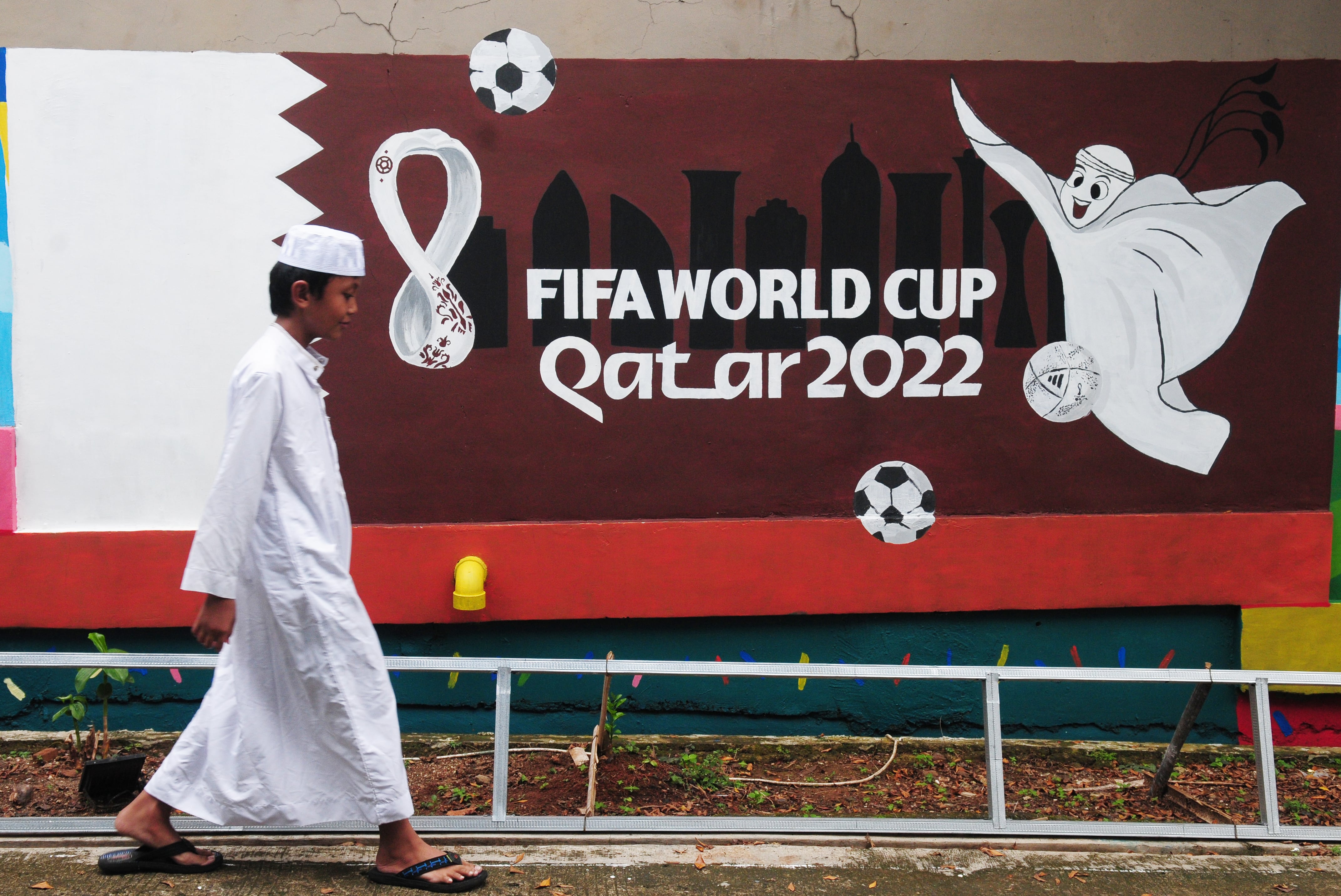 Mural de la Copa del Mundo en Qatar