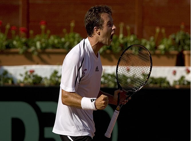 Kohlschreiber celebra su victoria en la &#039;Davis&#039;