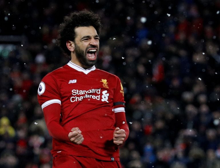 Mohamed Salah celebra un gol.