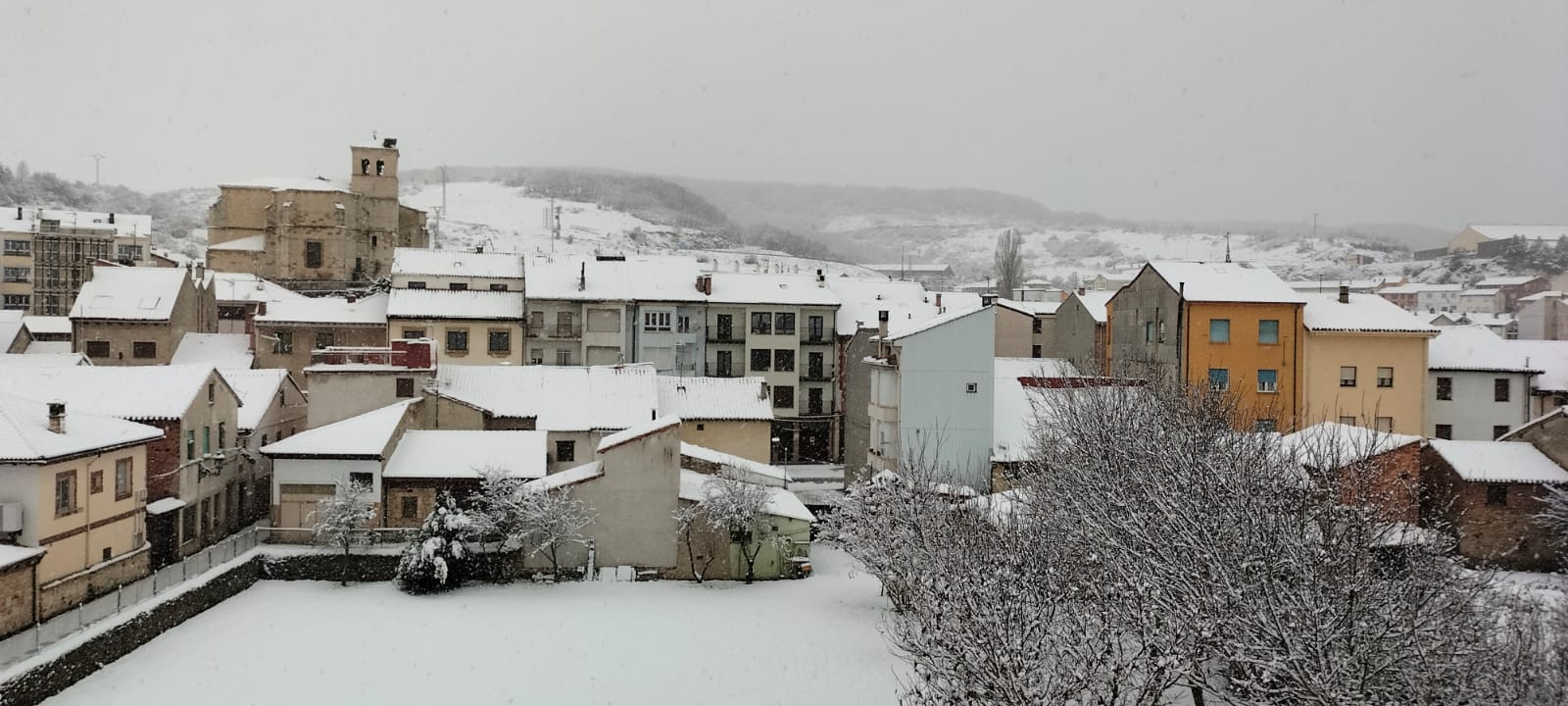 Así amanecía este lunes Cervera de Pisuerga (Palencia)