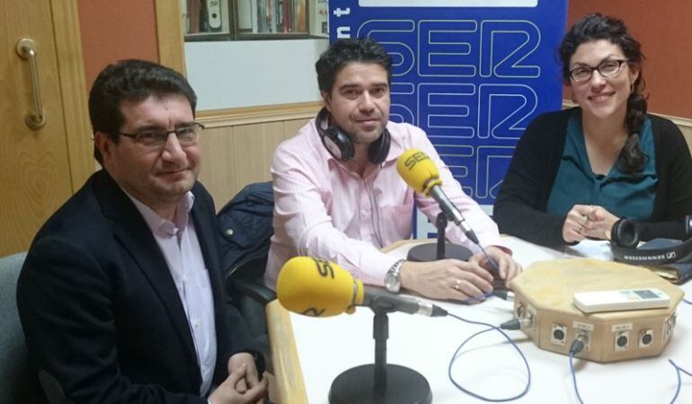 Pedro Atienza, David Conde y Consoli Astasio en los estudios de SER Madrid Sur