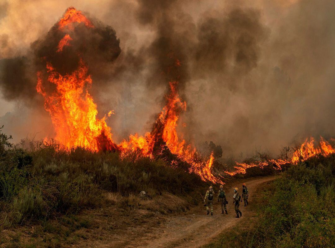 Imagen del incendio que tuvo lugar en Rubiá