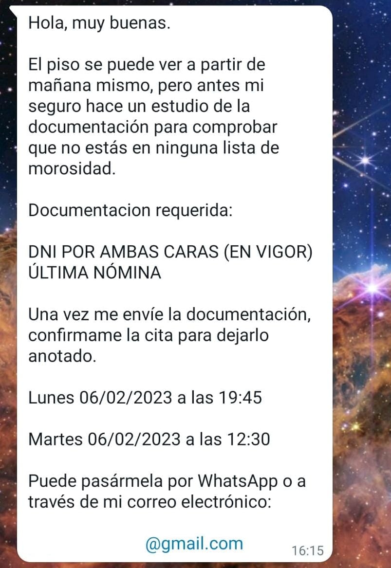 Desconfía de estos posibles mensajes y verifica quién está detrás del mismo.