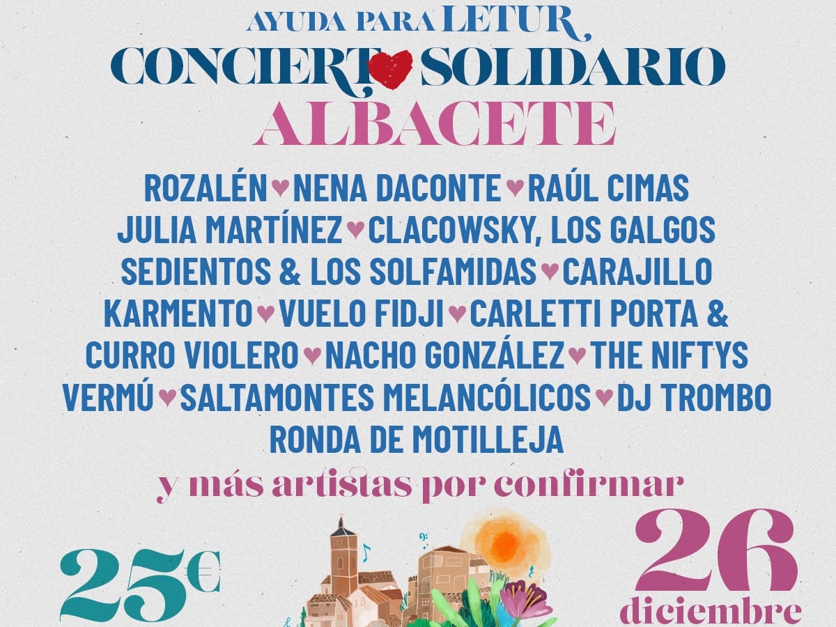 Cartel del concierto a beneficio de Letur