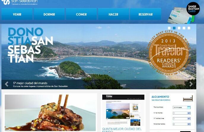 Página principal del portal sansebastianturismo.com