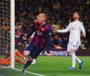 Mathieu celebra su gol