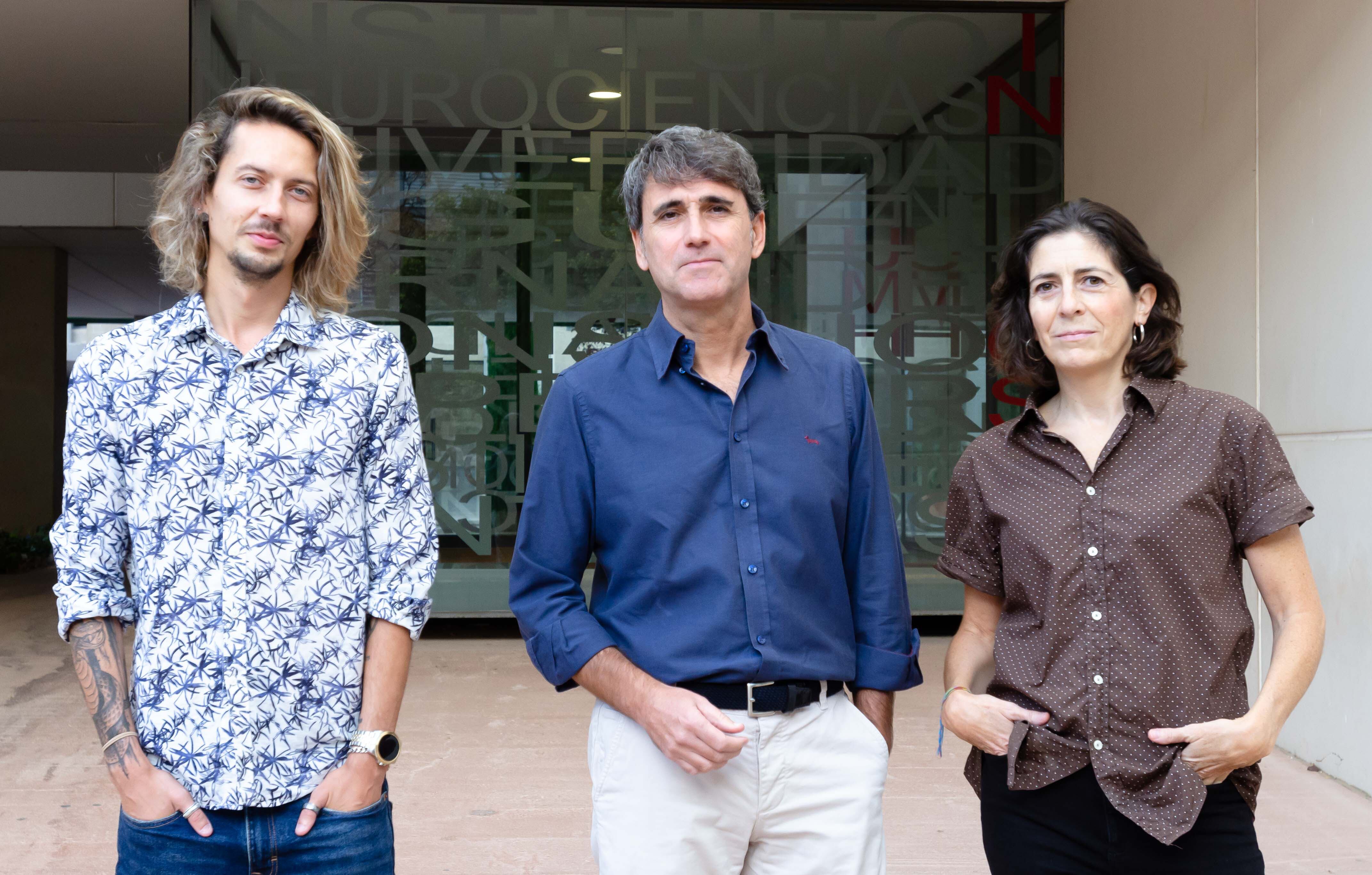Los investigadores del Instituto de Neurociencias UMH-CSIC Javier Sáez Valero, Matthew P. Lennol e Inmaculada Cuchillo Ibañez.