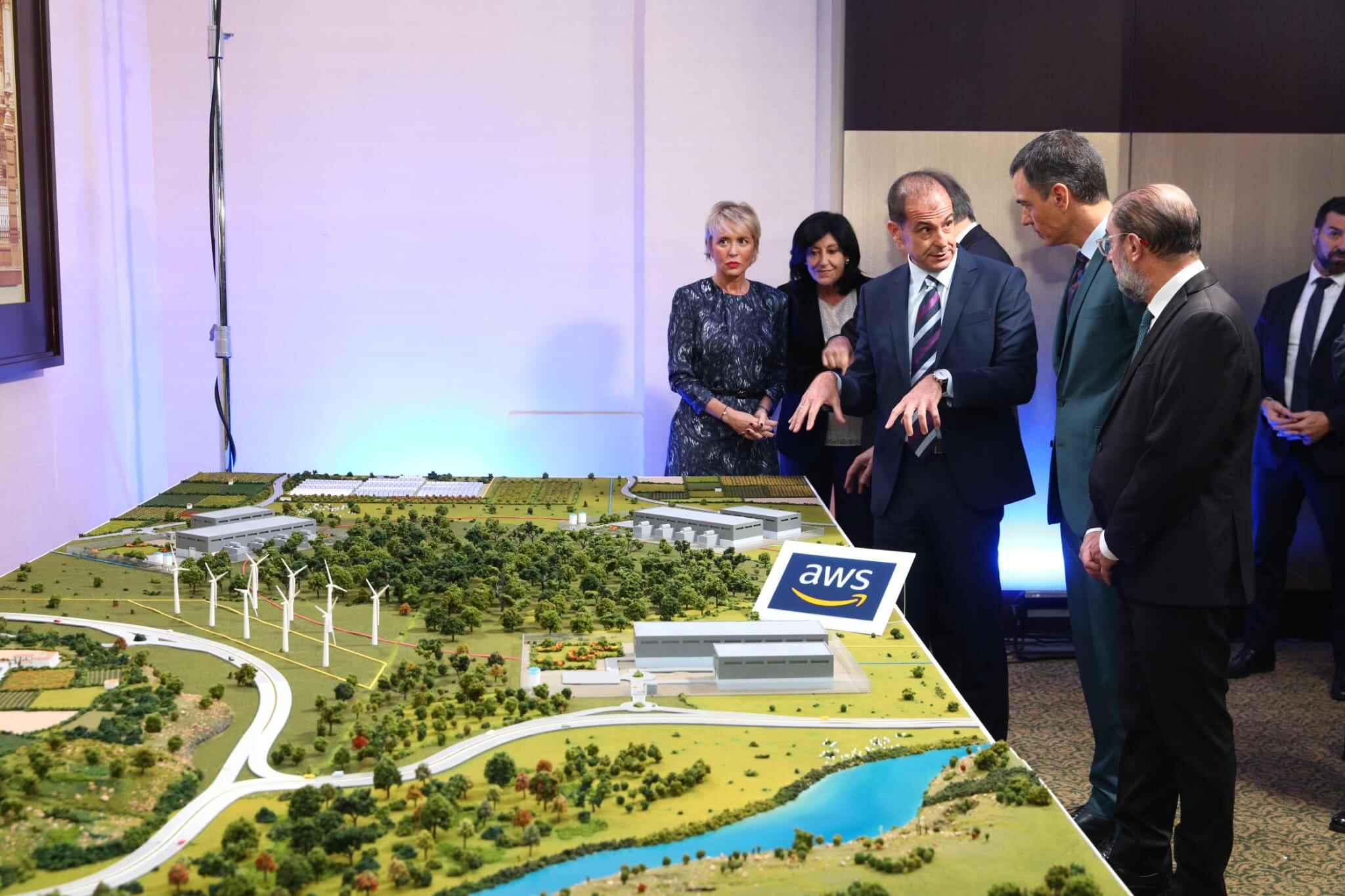 Miguel Álava, Javier Lambán y Pedro Sánchez