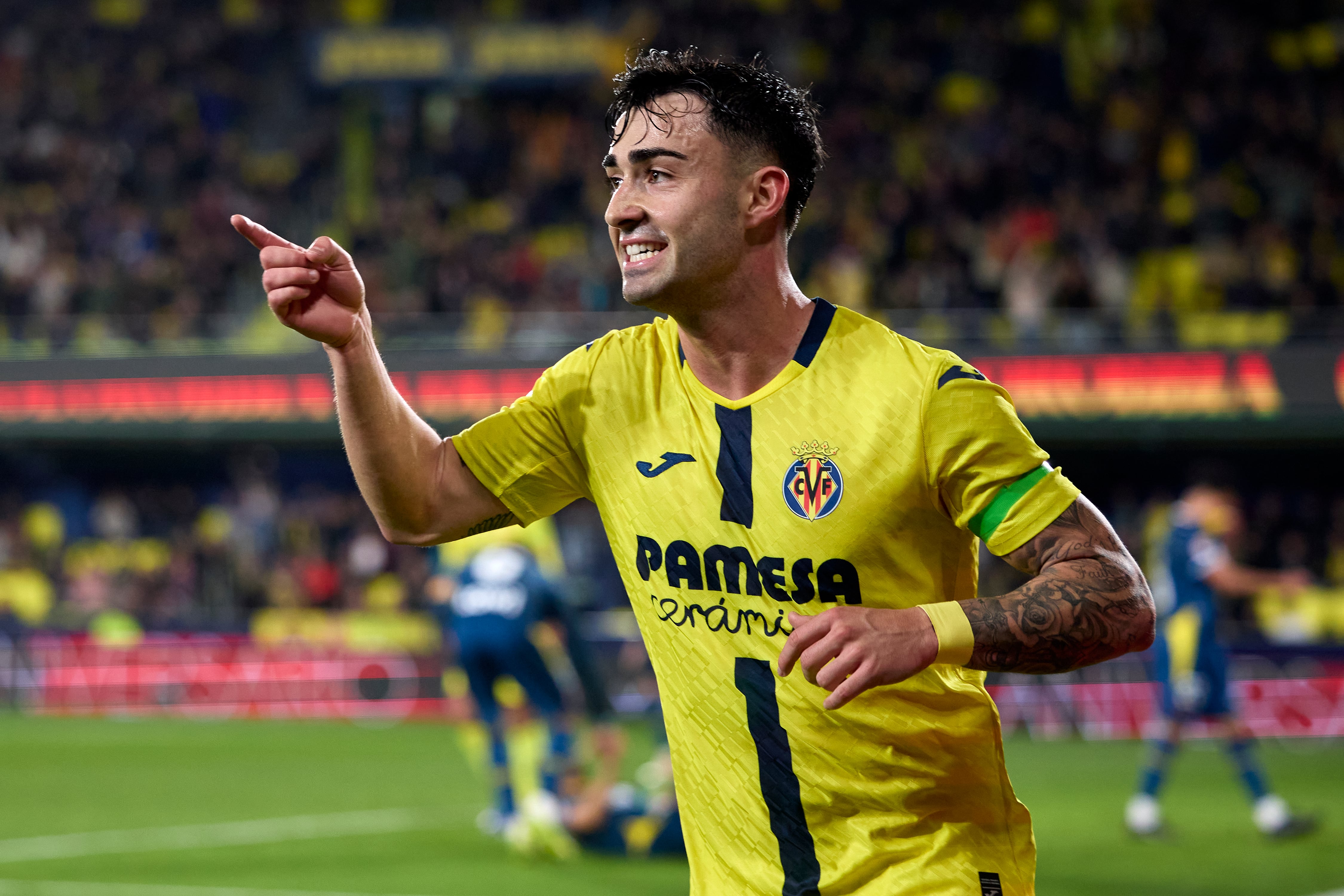 Alberto Moleiro celebrando su gol frente al RCD Espanyol