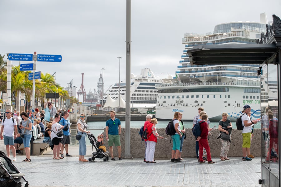 Cruceristas en el Puerto de Las Palmas