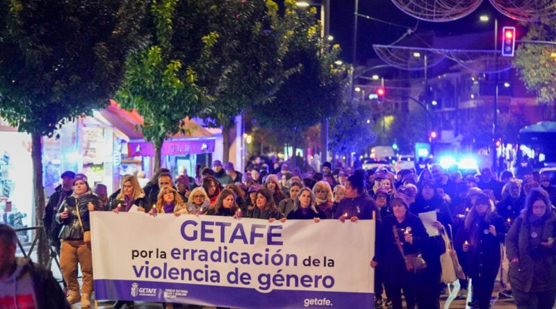 Imagen de la concentración contra la violencia de género de este 27 de noviembre en Getafe