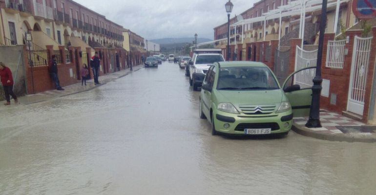 Inundaciones en Villanueva de la Reina este lunes 5 de marzo de 2018.