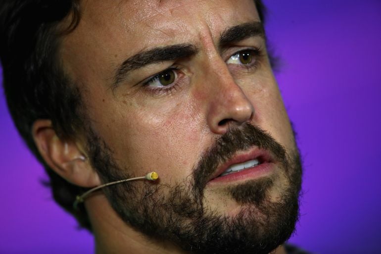 Primer plano de Fernando Alonso