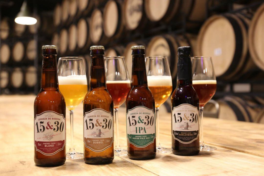 Cuatro de los seis estilos de cerveza que elabora 15&30