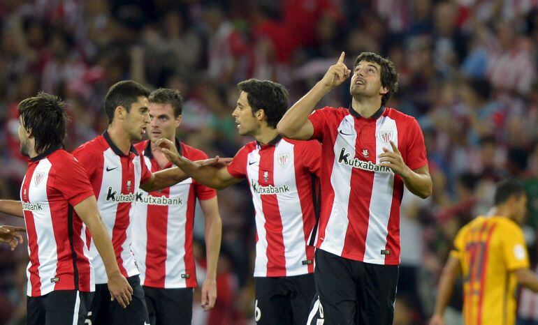 San José celebra el gol del Athletic