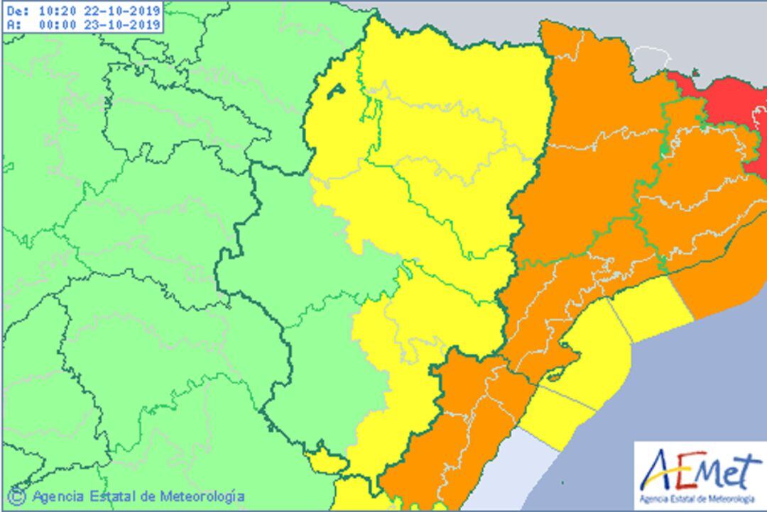 Alerta amarilla en Aragón por chubascos y tormentas