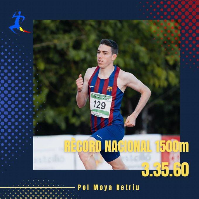 Pol Moya bat el rècord d'Andorra de 1.500m al míting de Niça del passat cap de setmana.