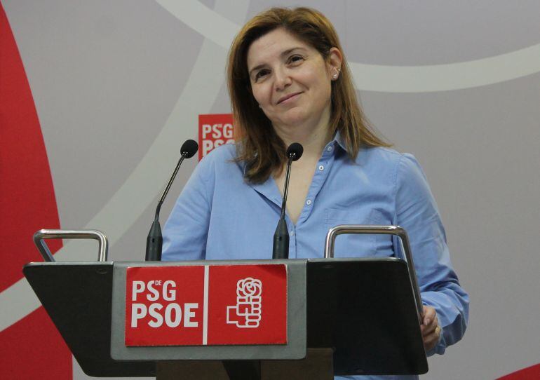 Pilar Cancela en la sede del PSdeG