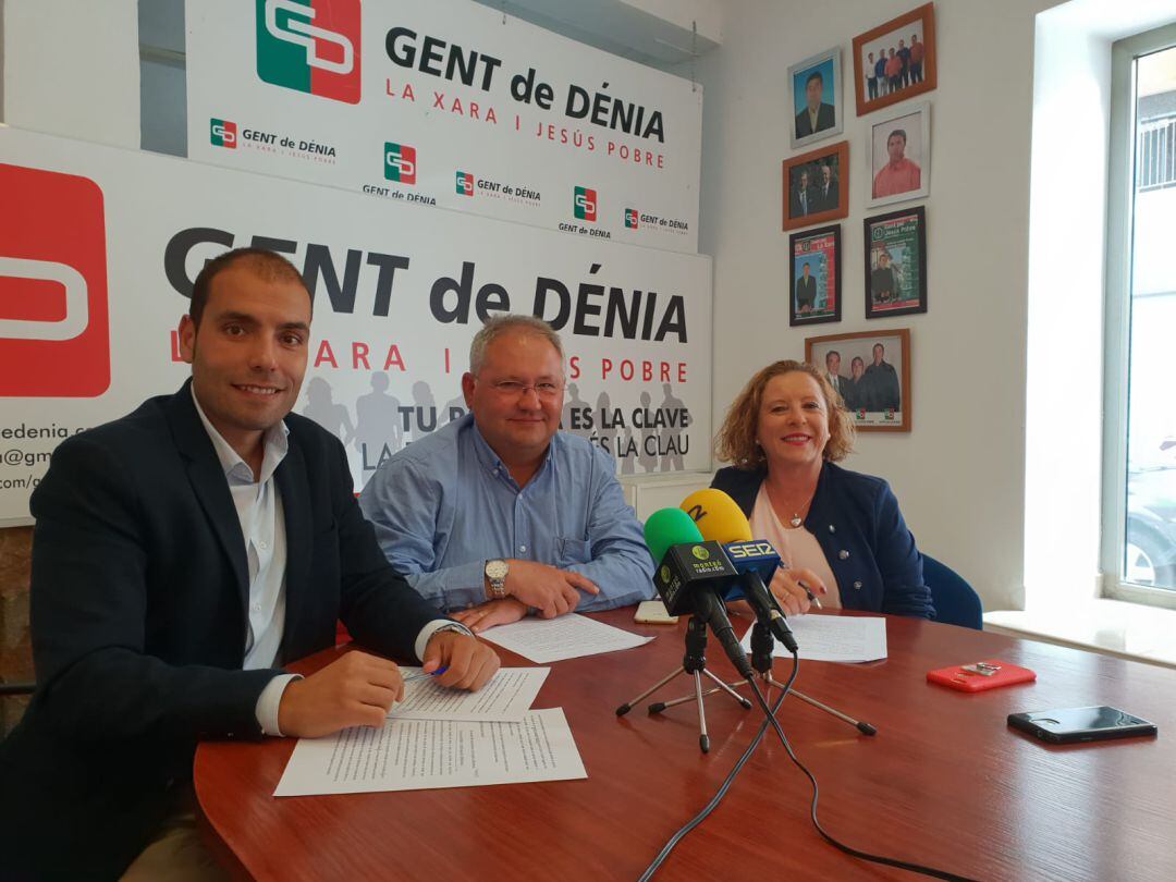 Los tres primeros de la candidatura de Gent de Dénia.