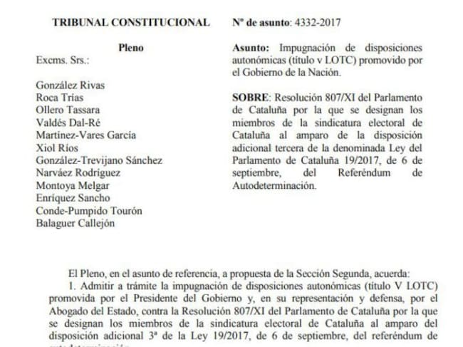 Resolución del Tribunal Constitucional