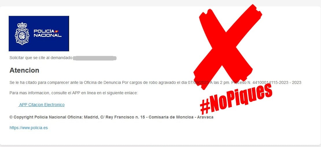 La Policía Nacional ha advertido del peligro de este fraude por correo electrónico