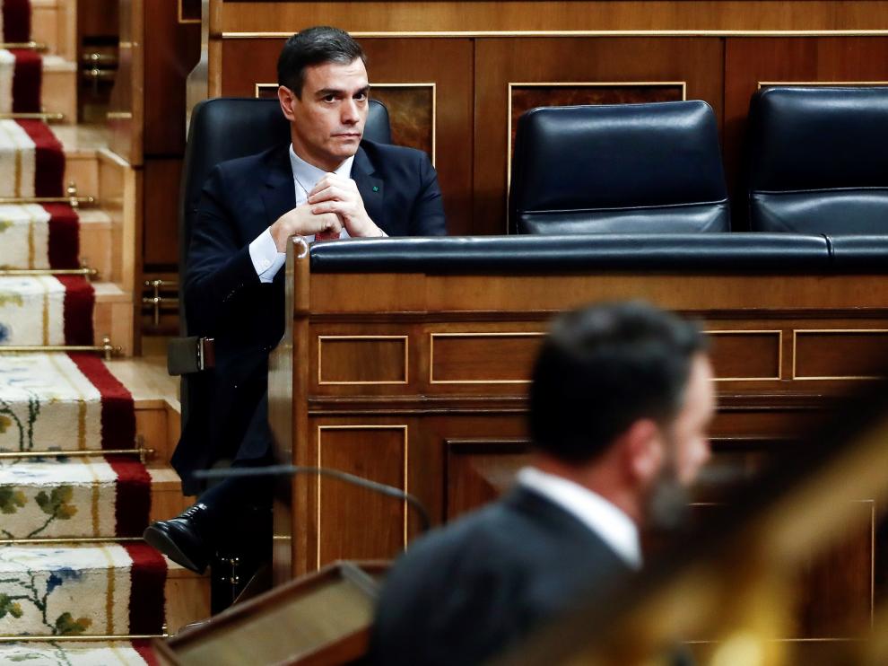 El presidente del Gobierno, Pedro Sánchez, en el Congreso.