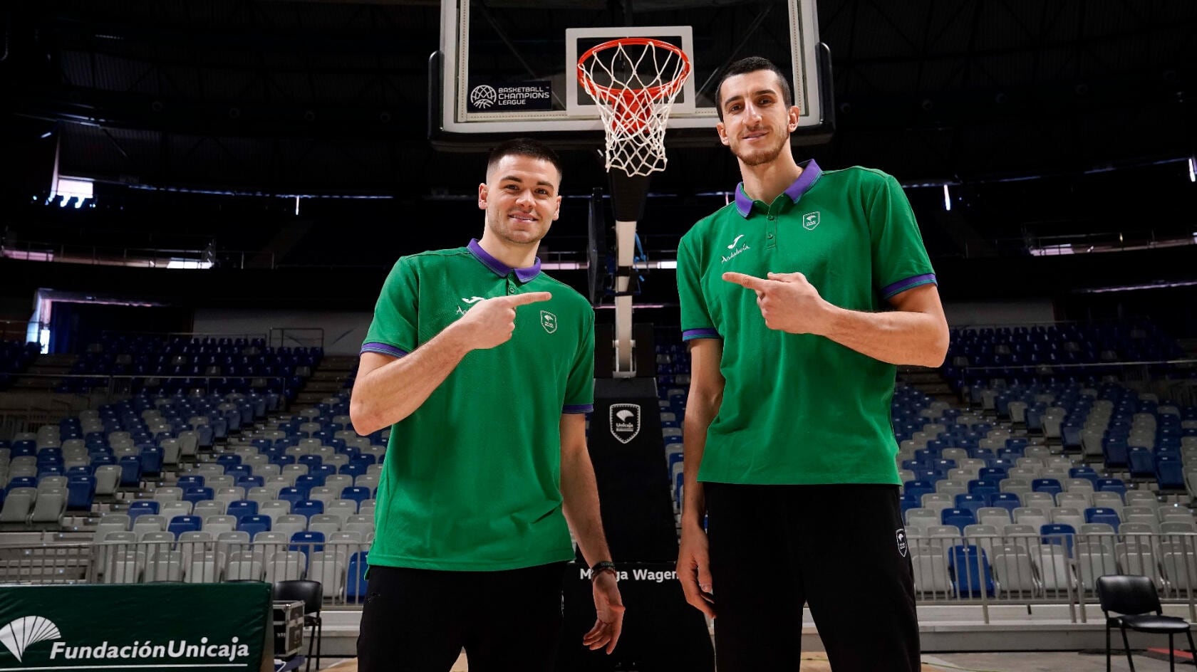 Jugadores del Unicaja este martes