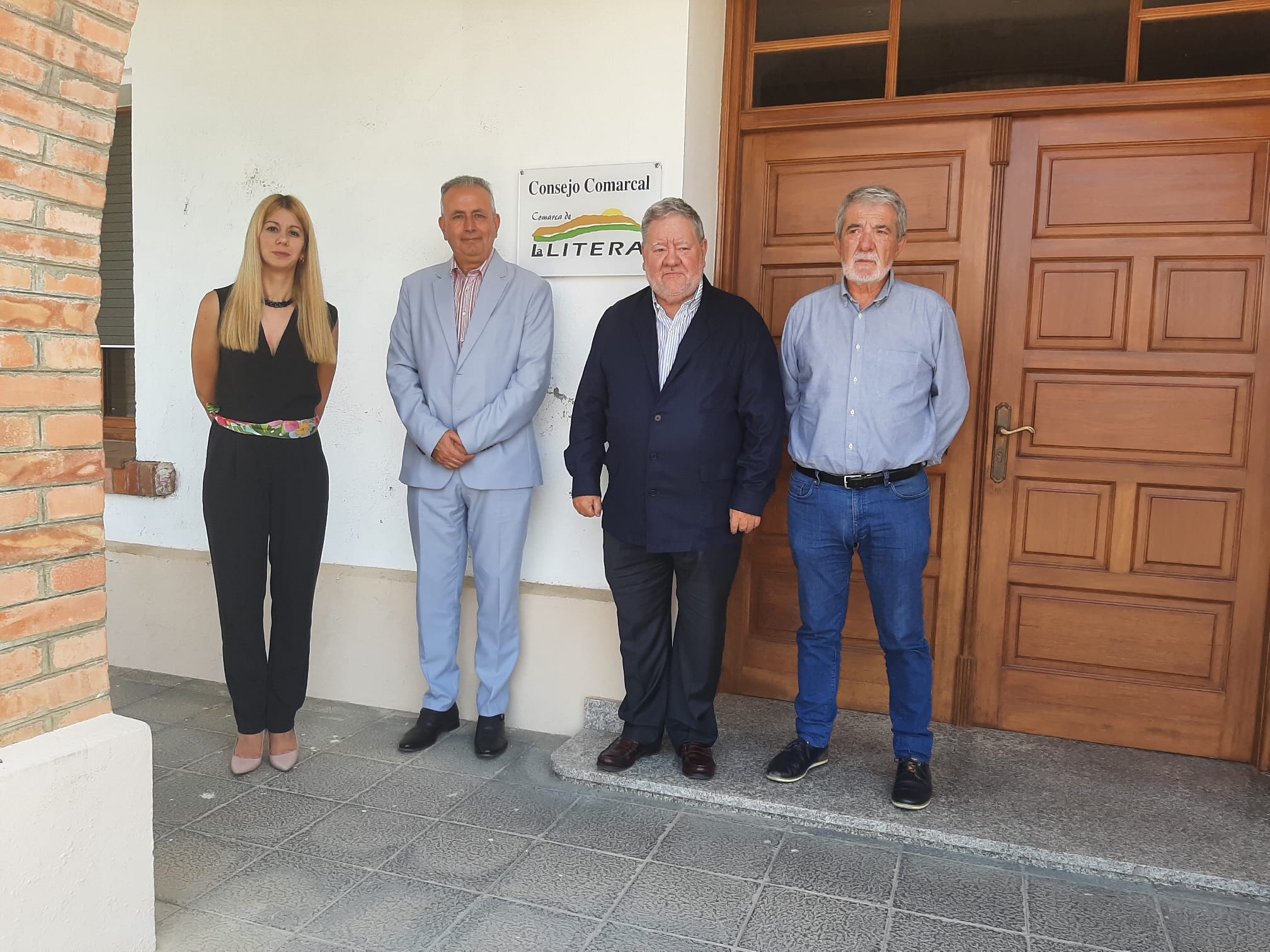 Carlos Campo junto a los responsables de la Comarca de La Litera