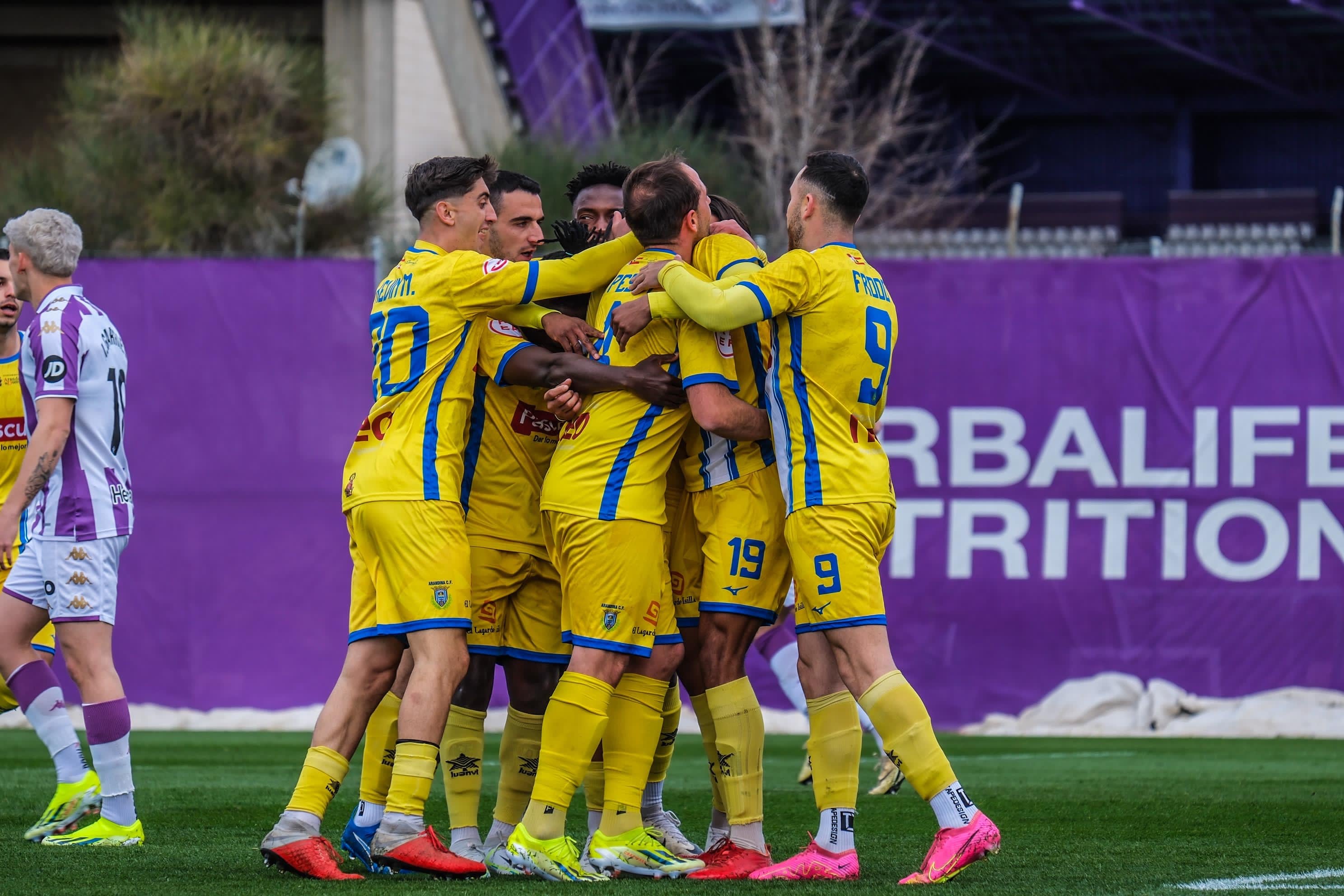 Celebración de uno de los goles