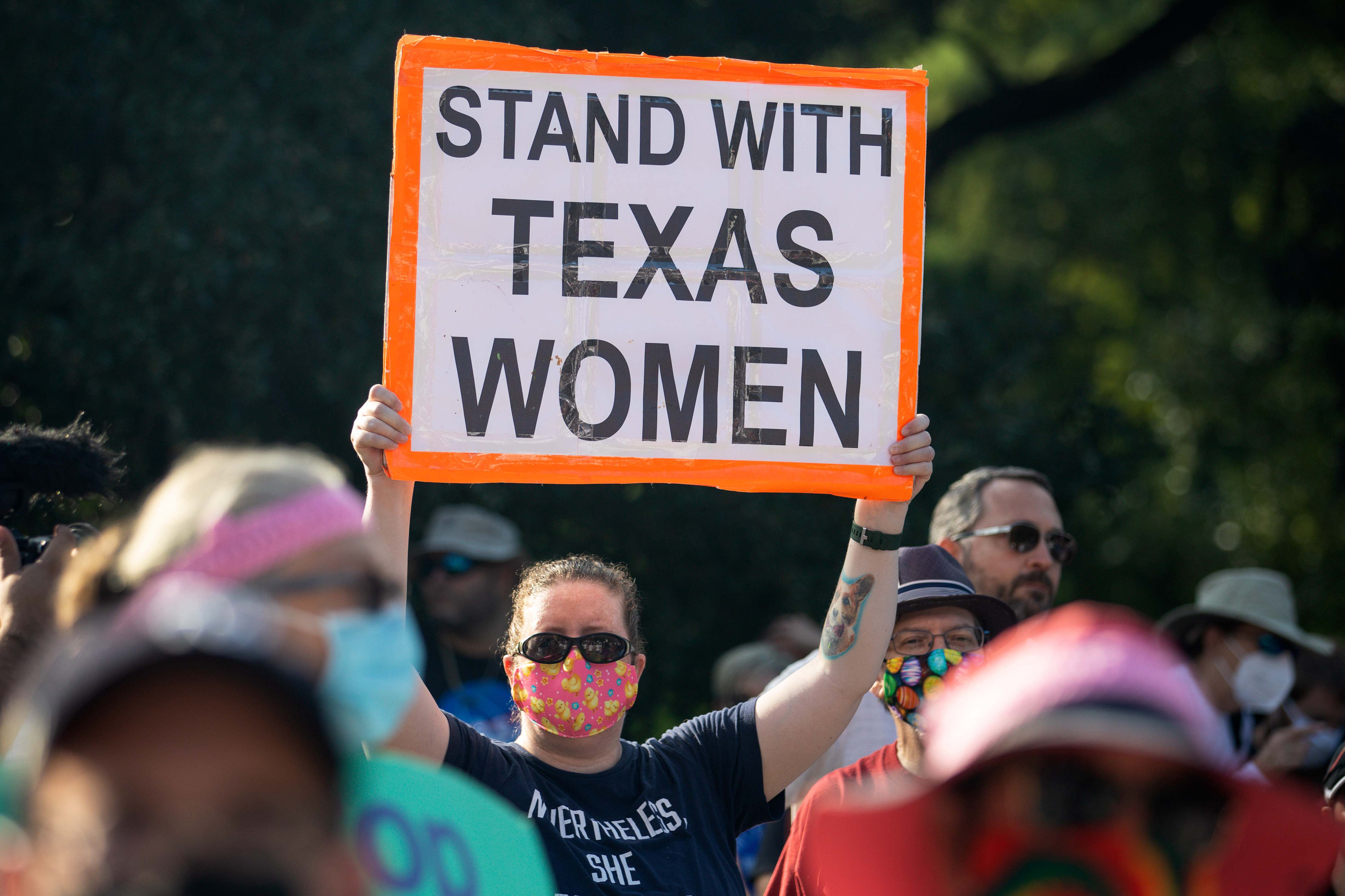 Protesta en Texas en favor de la despenalización del aborto.