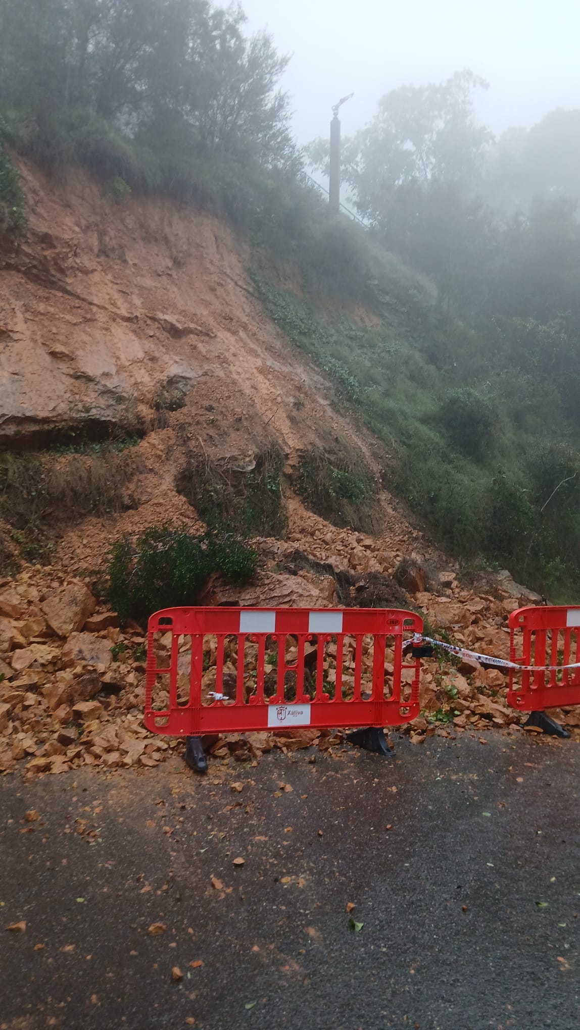 Desprendimiento en el Castillo de Xàtiva. Fuente: Ajuntament de Xàtiva